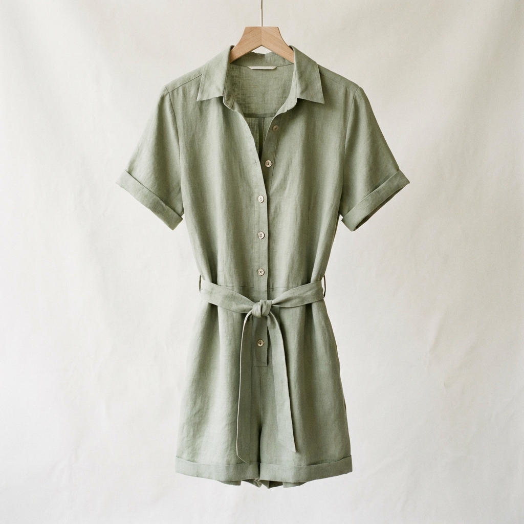 Button-Front Short Romper
