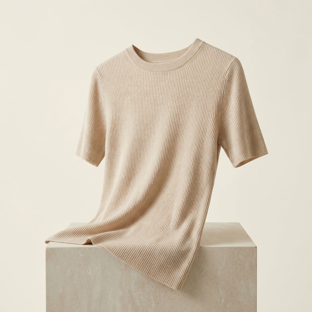 Ribbed Slim Fit Short Sleeve Top