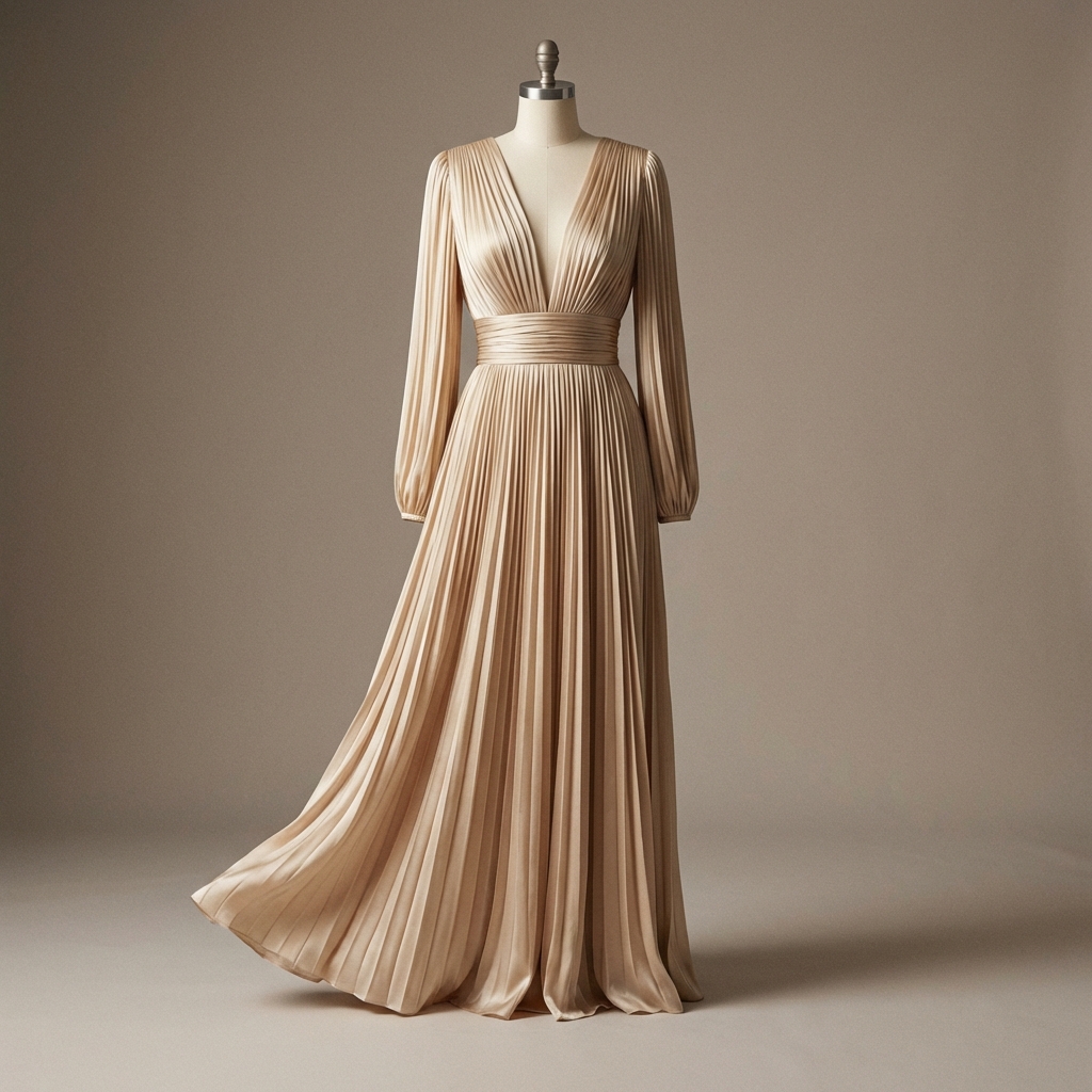 Pleated High Waist Dress