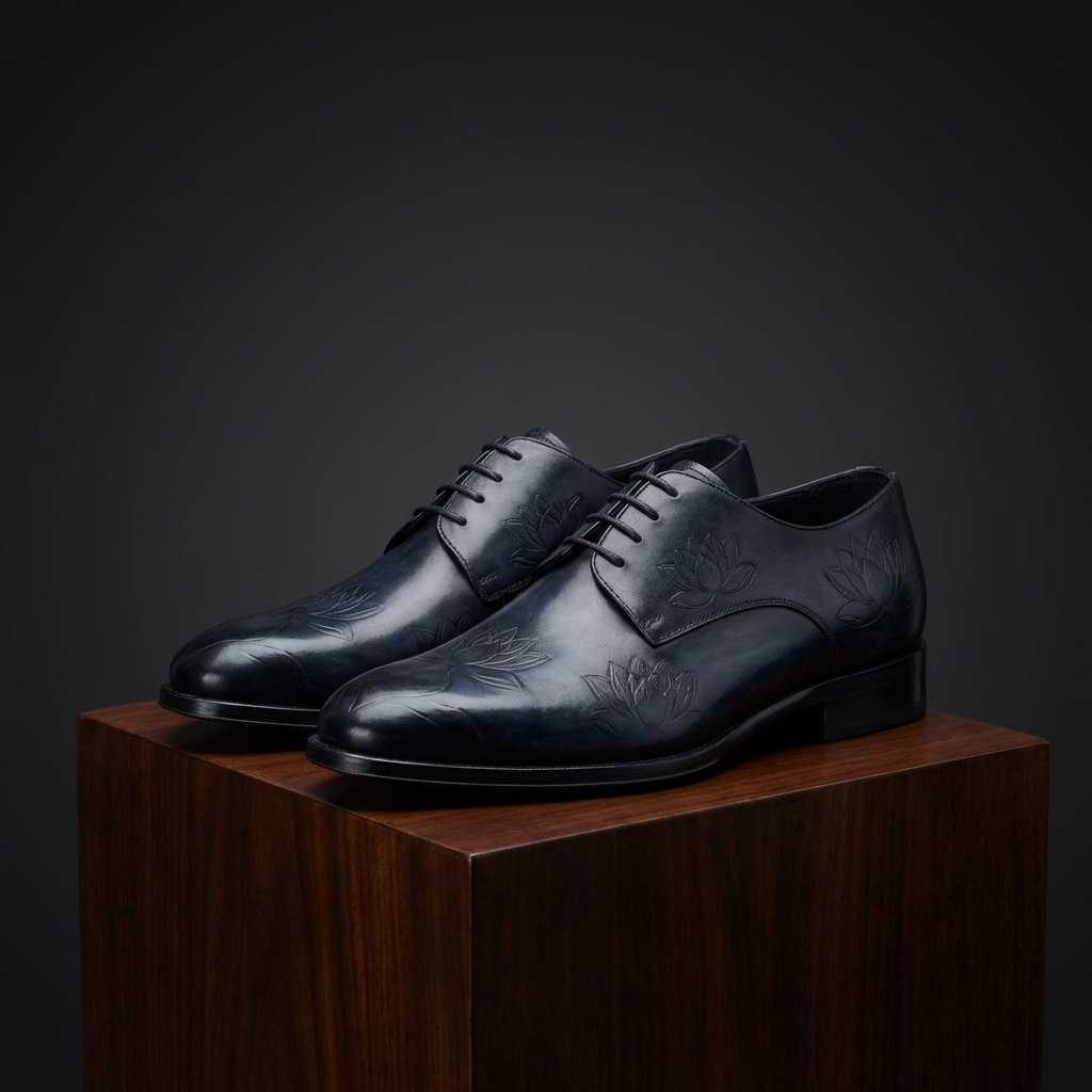 Midnight Lotus Leather Shoes