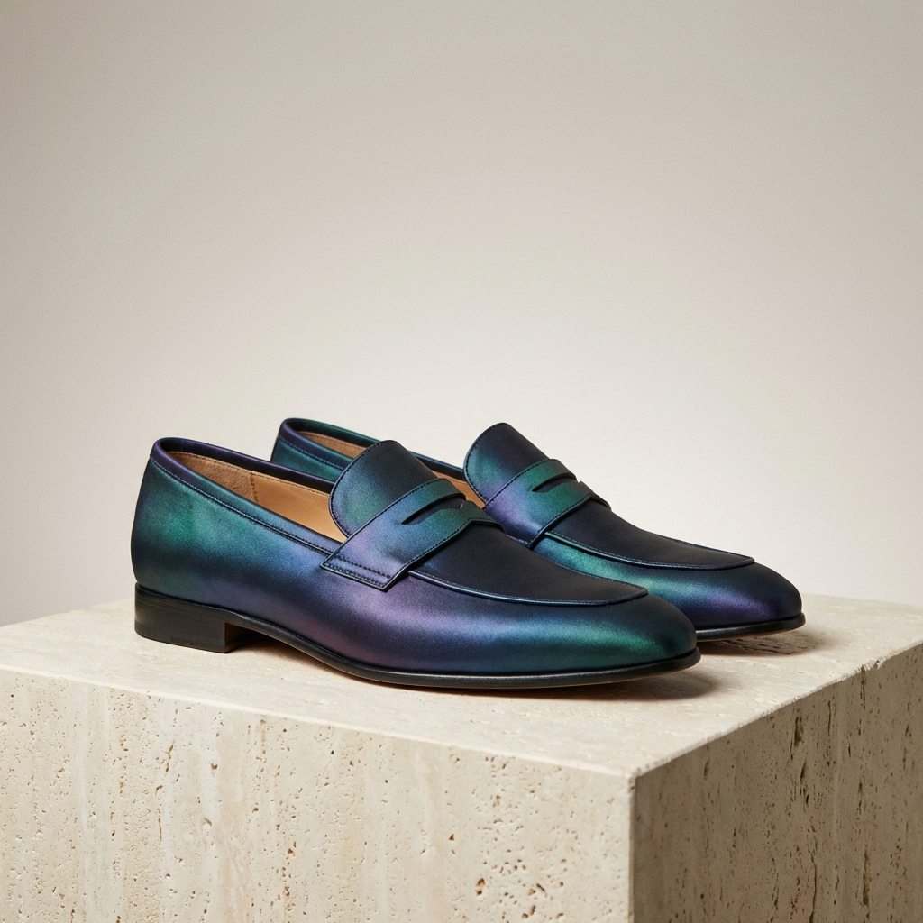 Aurora Silk Leather Loafers