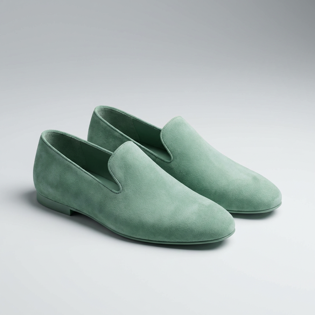 Jade Whisper Suede Slip-Ons